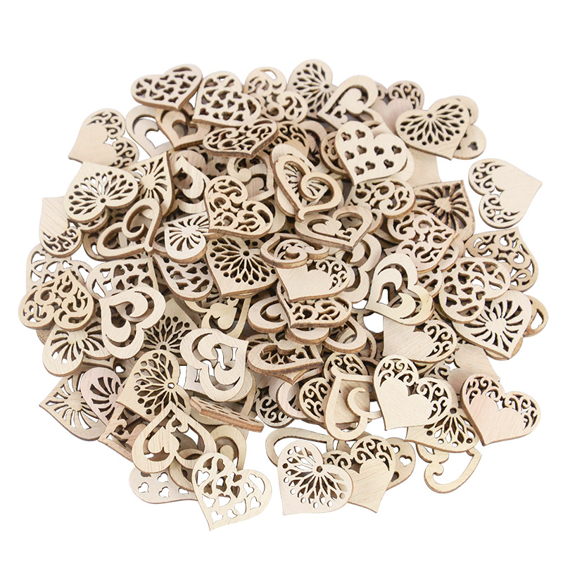 Embellishments For Scrapbooking - 50/100 sztuk wydrążone serce wzór małe