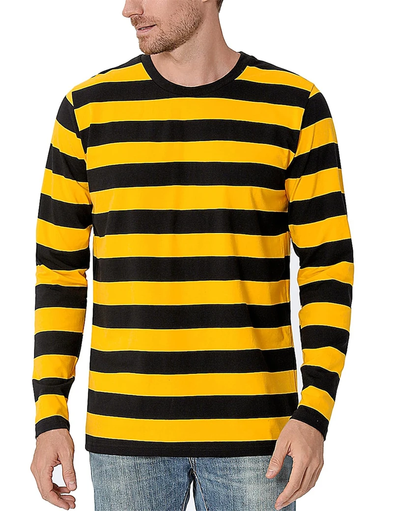 Embellish Knit - Modna koszulka męska z długim rękawem,