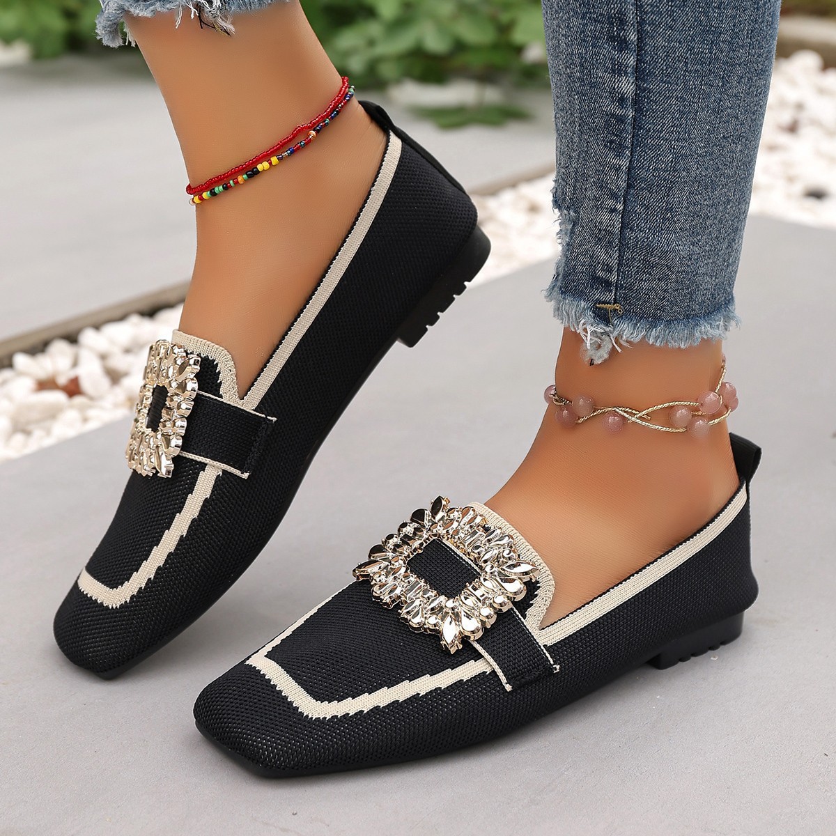 Wiosenne damskie płaskie buty, – Crystal Mesh Fabric recenzja i cena