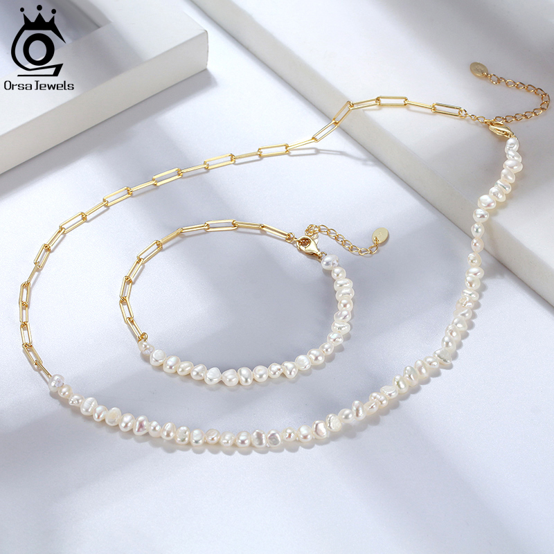 ORSA JEWELS Naszyjnik z półper – Pearl Trim Chain recenzja i cena